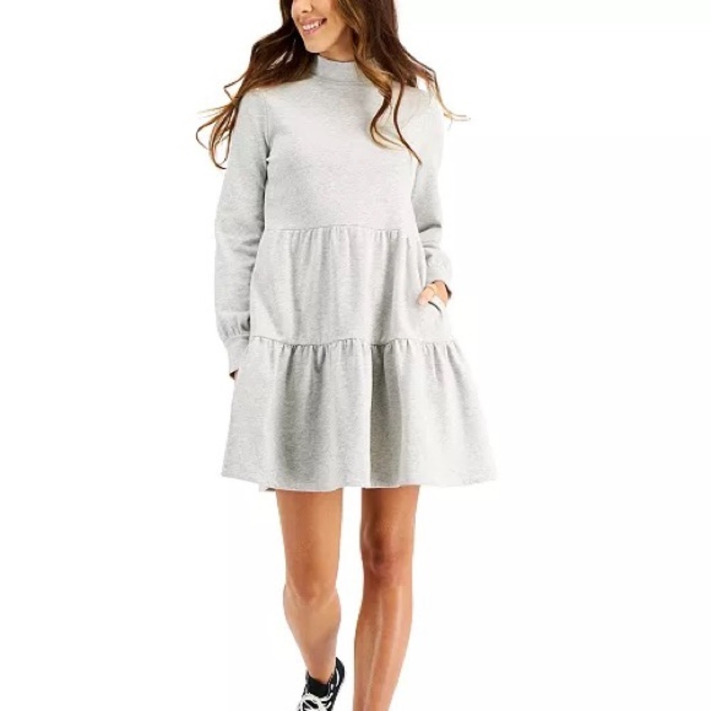 Mock-Neck Tiered Dress, Created for Macy's